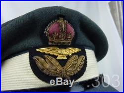 C. WWII RAF Royal Air Force Officer Cadet KC Peaked Service Cap / Hat 56cm