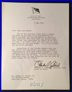 Charles A GABRIEL / Chief of Staff United States Air Force CHARLES Signed 1983
