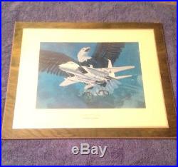 Chuck Yeager Signed United States Air Force F-15 Eagle Plaque