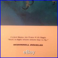 Chuck Yeager Signed United States Air Force F-15 Eagle Plaque