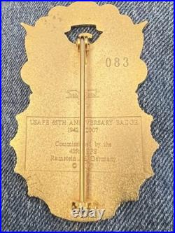 Commemorative US AIR FORCE Security Force BADGE Serial # 83 HALLMARKED COLLINSON