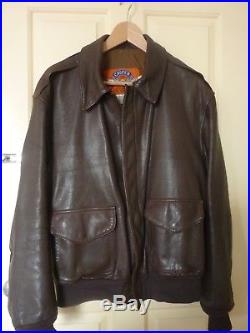 Cooper A2 Brown Flight US Airforce Bomber Leather Goatskin Jacket 42R 42
