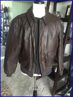 Cooper A-2 Brown Flight US Air Force Bomber Leather Goatskin Jacket 46R XL