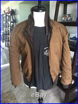 Cooper A-2 Brown Flight US Air Force Bomber Leather Goatskin Jacket 46R XL