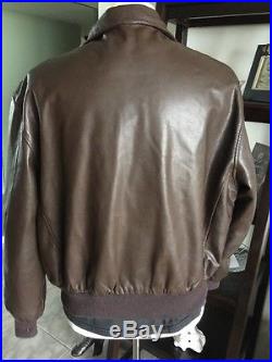 Cooper A-2 Brown Flight US Air Force Bomber Leather Goatskin Jacket 48R XL