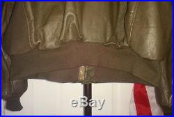 Cooper A-2 Brown Flight US Air Force Bomber Leather Goatskin Jacket MENS 48R NRA
