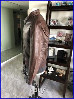 Cooper A-2 Brown Flight US Air Force Bomber Leather Goatskin Jacket Sz 38R M
