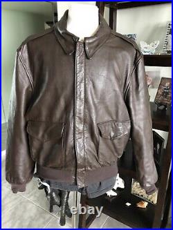 Cooper A-2 Brown Flight US Air Force Bomber Leather Goatskin Jacket Sz 46L XL