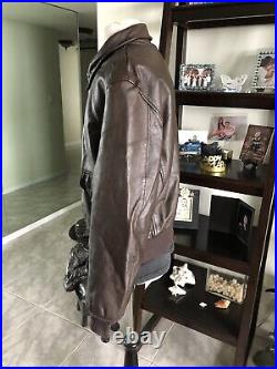 Cooper A-2 Brown Flight US Air Force Bomber Leather Goatskin Jacket Sz 46L XL