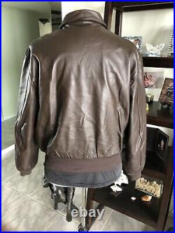 Cooper A-2 Brown Flight US Air Force Bomber Leather Goatskin Jacket Sz 46L XL