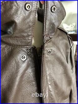 Cooper A-2 Brown Flight US Air Force Bomber Leather Goatskin Jacket Sz 46L XL