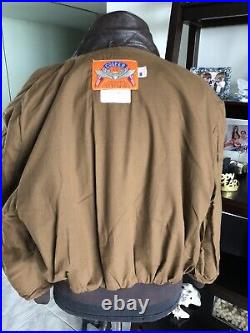 Cooper A-2 Brown Flight US Air Force Bomber Leather Goatskin Jacket Sz 46L XL