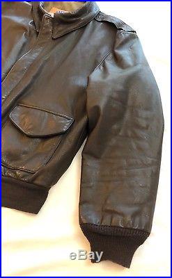 Cooper Type A-2 Bomber Flight Jacket 44 R Brown Goatskin Leather Air Force USA