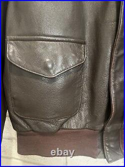 Cooper Type A-2 US Air Force Brown Goatskin Leather Jacket Size 48R Made in USA