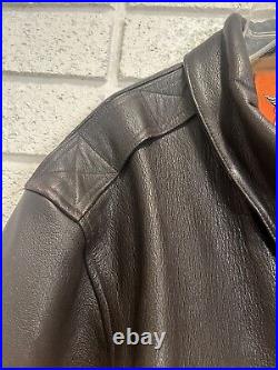 Cooper Type A-2 US Air Force Brown Goatskin Leather Jacket Size 48R Made in USA