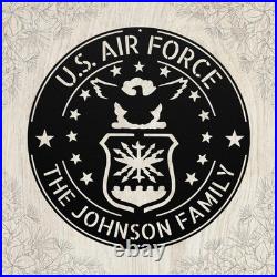 Custom US Air Force Metal Sign Personalized Name USAF Wall Art Decor Gift