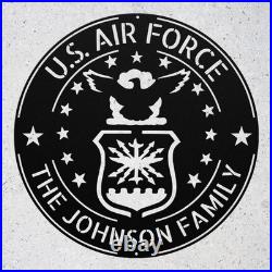 Custom US Air Force Metal Sign Personalized Name USAF Wall Art Decor Gift