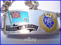 Cww2 Vintage Royal Air Force/raf Silver&enamel Gents Bracelet