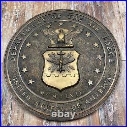 Department of The Air Force shield medallion 22 wide building plaque plaster