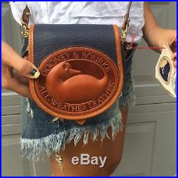 Dooney & Bourke Vintage RARE Air Force Blue Crossbody All Weather Leather Bag