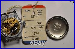 Elgin A-11 Air Force Model, New Old Stock, Original Tag, WW2, Scarce Black Dial