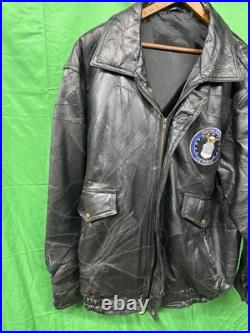 Embroidered Heavy Duty Leather Jacket Coat with United States Air Force
