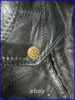 Embroidered Heavy Duty Leather Jacket Coat with United States Air Force