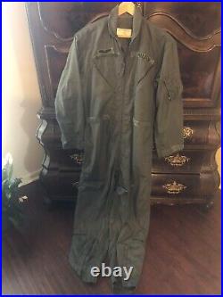 Flight Suit 42L Military Green Coveralls Overalls Mens Fly CWU-27P