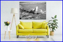 Flying Fortress World War US Air Force Airplane, Aircraft, Sky Poster Wall Canvas