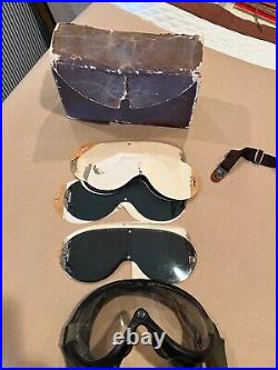 Flying Helmet, Goggles, Headphones, Throat Mike US Navy Pilot Second World War