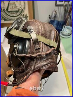 Flying Helmet, Goggles, Headphones, Throat Mike US Navy Pilot Second World War