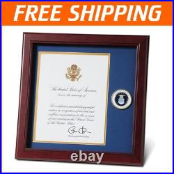 Frustration-Free 14-Inch Air Force Certificate Frame with Elegant Blue Matting