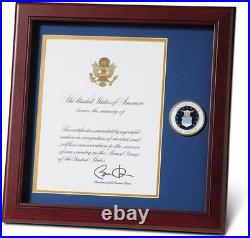 Frustration-Free 14-Inch Air Force Certificate Frame with Elegant Blue Matting