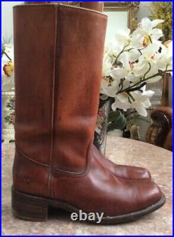Frye Men's Campus Brown Leather Square Toe Riding Boots Size 11D #2934 EUC $398