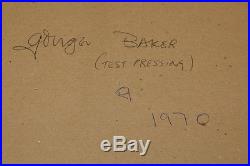 GINGER BAKER AIR FORCE ORIGINAL HAND DRAWN INK SELF PORTRAIT + 3 TEST PRESS LPs