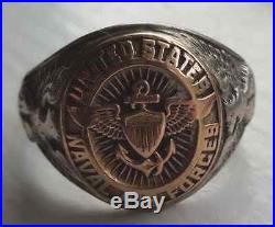 GOLD United States Naval Air Forces Ring 1942 WWII Gold Mixed Metals Jewelry