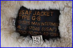 G-8 Type USAF Flight Bomber Dark Brown Leather Shearling Medium mens Jacket Coat
