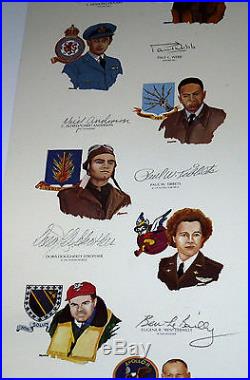 Gathering of Eagles Autographed Lithograph Astronaut WW2 Pilots German USAF