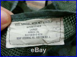 Genuine 1984 US Air Force USAF Survival Mesh Net SRU-21/P Vest Large w SUPPLIES