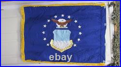 Genuine Military Issue USAF US Air Force Flag Embroidered Gold Fringe 3'x4 NOS