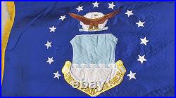 Genuine Military Issue USAF US Air Force Flag Embroidered Gold Fringe 3'x4 NOS