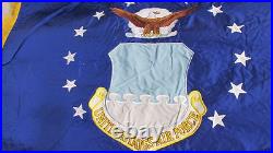 Genuine Military Issue USAF US Air Force Flag Embroidered Gold Fringe 3'x4 NOS