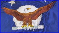 Genuine Military Issue USAF US Air Force Flag Embroidered Gold Fringe 3'x4 NOS