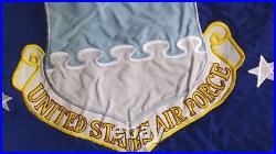Genuine Military Issue USAF US Air Force Flag Embroidered Gold Fringe 3'x4 NOS