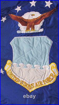 Genuine Military Issue USAF US Air Force Flag Embroidered Gold Fringe 3'x4 NOS