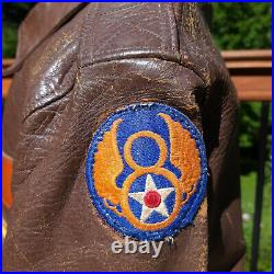 Genuine WWII A-2 Flight Bomber Jacket 398th Group 603rd Squadron 8th Air Force
