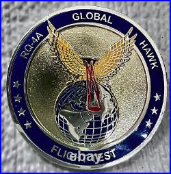 Genuine cia usaf air force 2 challenge coin rq-4a global hawk test flight