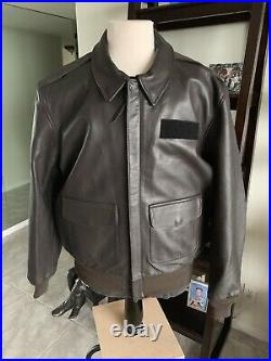 Gibson A-2 Brown Flight USAF Bomber Goatskin Leather Jacket 48 XL Very Nice