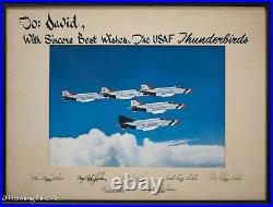 Great Vintage USAF Thunderbirds Signed Photograph Hand Inscribed & Framed