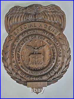 Handmade Wood USAF OSI Special Agent Badge (Dk Walnut Stain)